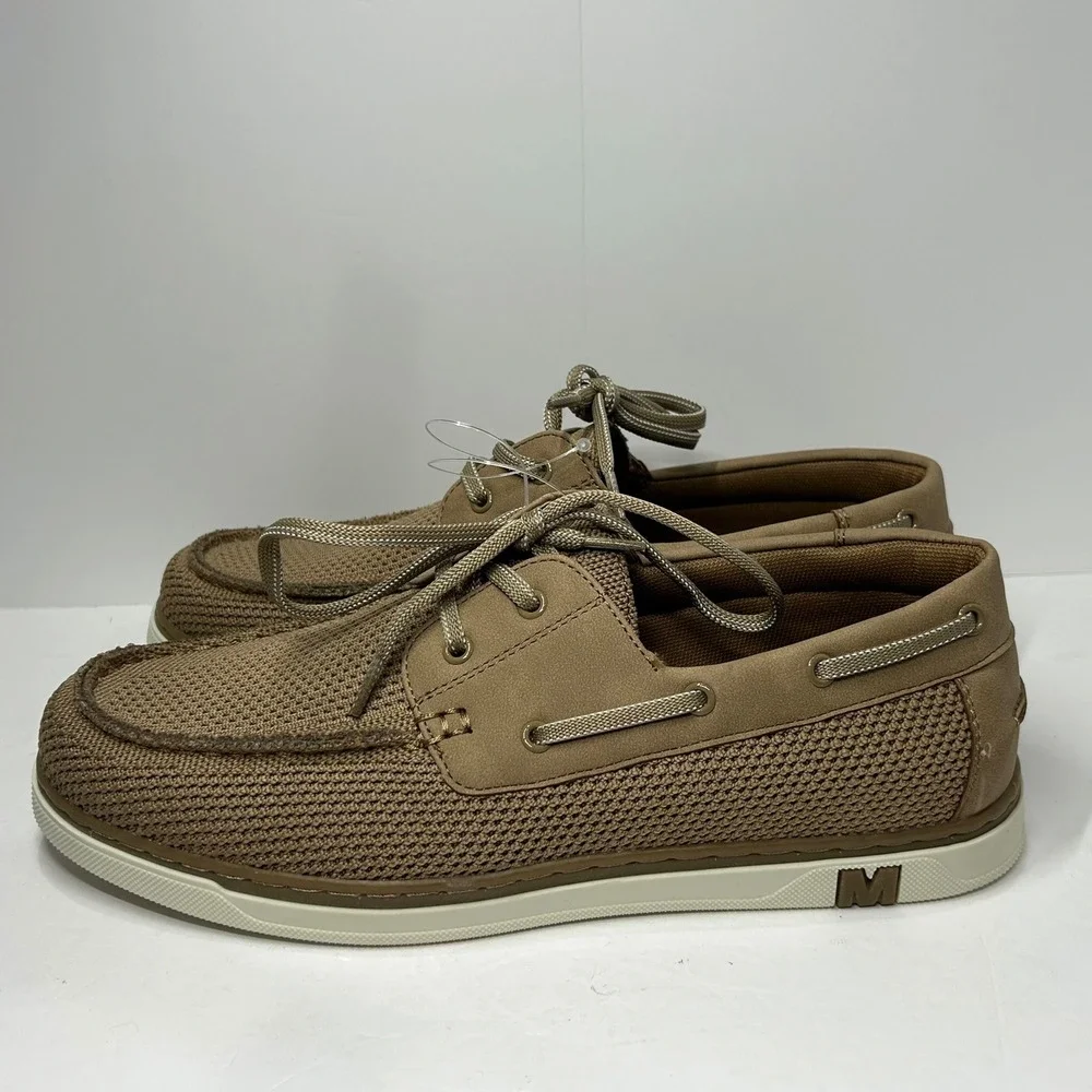 Madden Mens Tan Mesh Boat Shoes Ortholite Loafers Brown US 9.5 Preppy‎ Boat Shoe